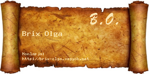 Brix Olga névjegykártya